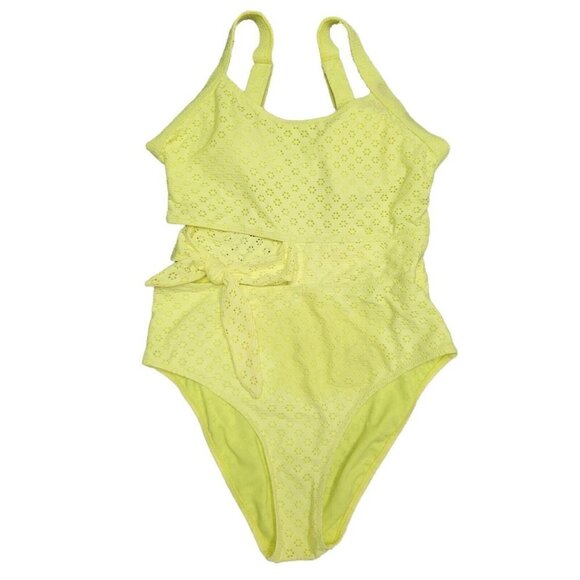JESSICA Simpson Sweet Tooth Solids Cutout One-Piece Swimsuit. Size Large. - Picture 5 of 6